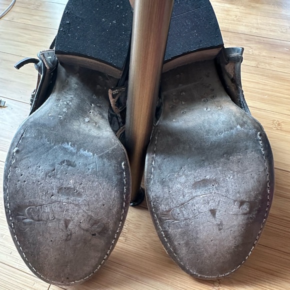 Freebird by Steven Brown and Gray Combat Boots with Straps - Crue Size 8 - Picture 6 of 7